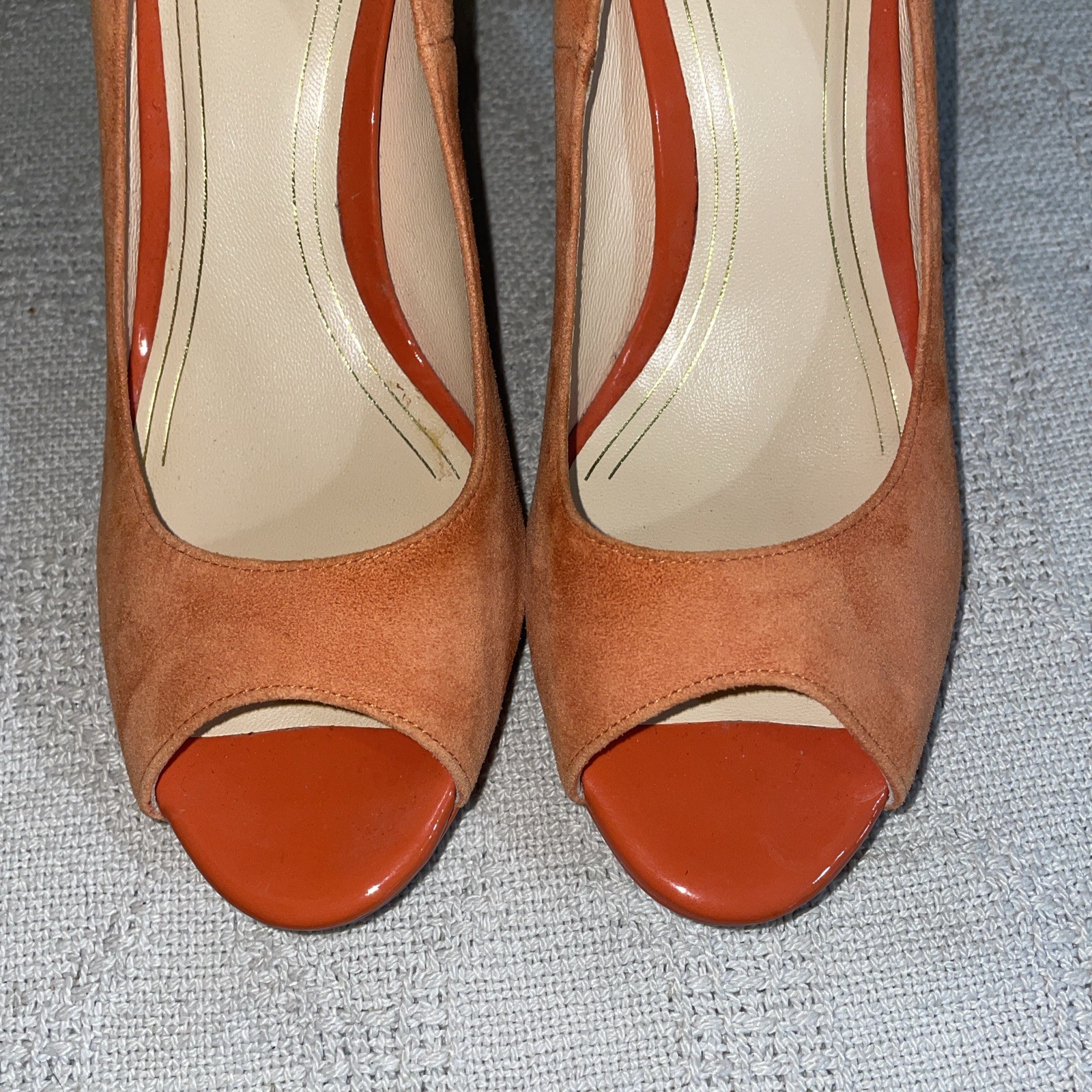Cole Haan Womens Dress Pumps Size 8.5 B Orange Leather Business Formal City