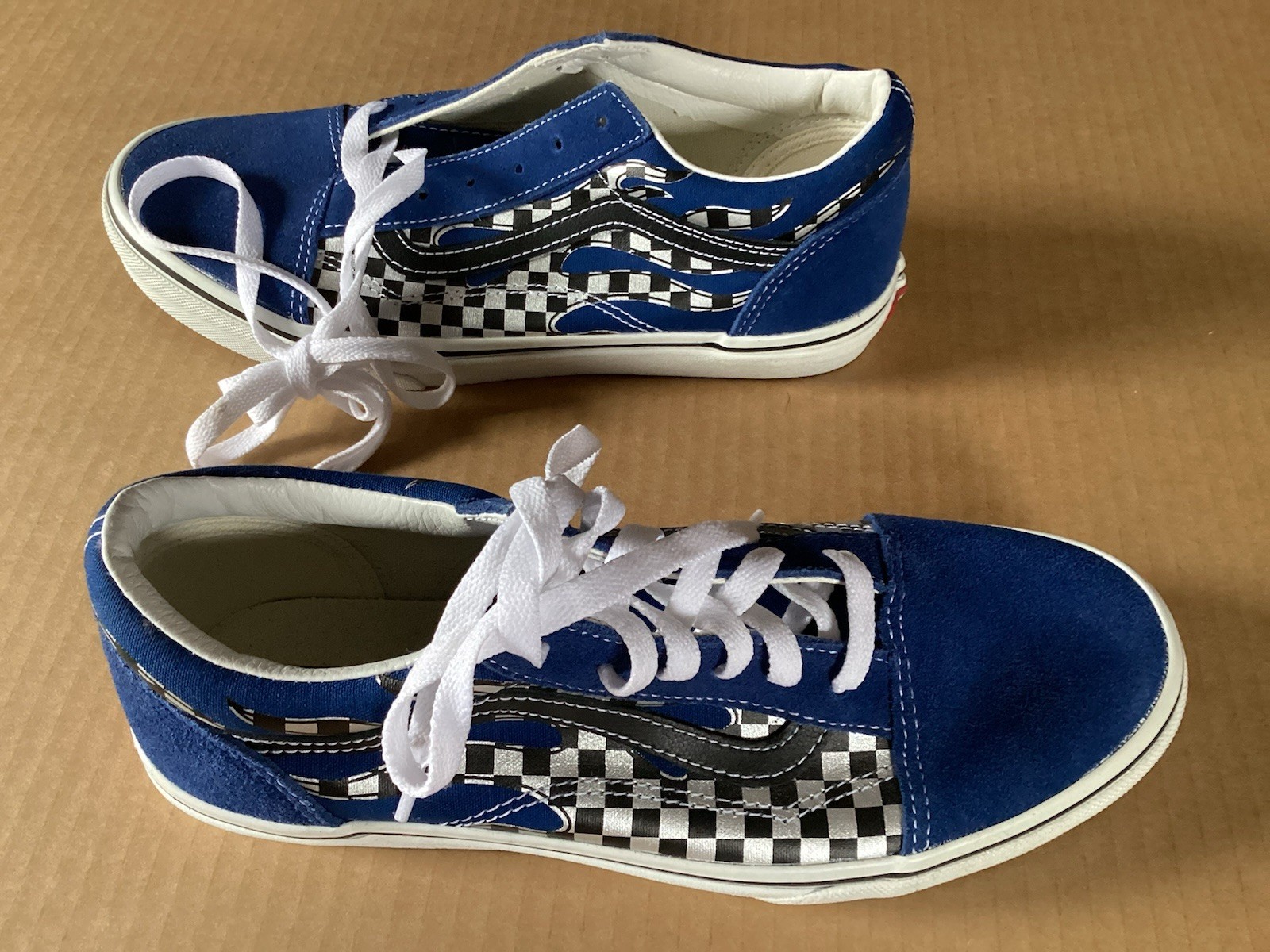 New Vans Pair of Sneakers -Off The Wall Teen/Juniors Size 6.5 Blue/White Checker