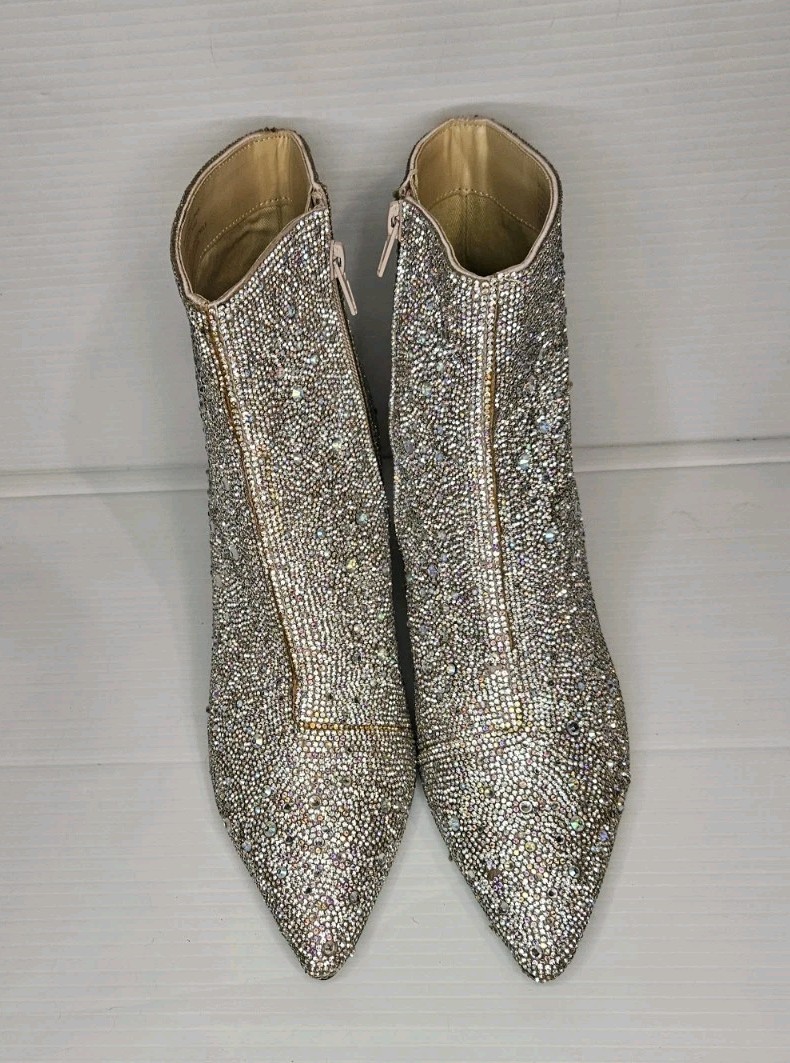 Betsey Johnson Women’s Cady Ankle Boot, Rhinestone, 9.6