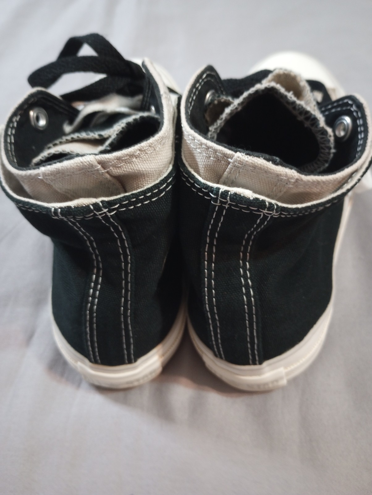 Converse All Star Chuck Taylor Mens 4 Womens 6 Black Gray High Top Double Tie