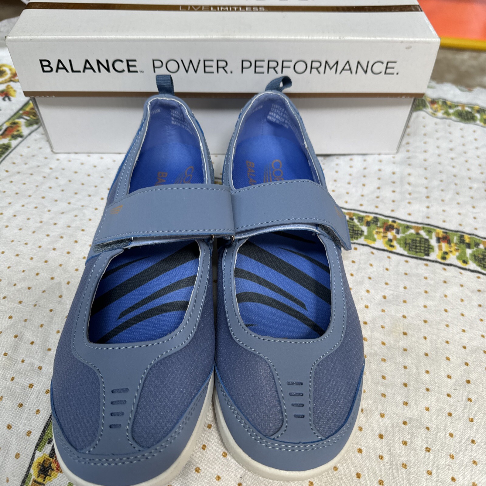 Copper Fit Womens Mary Jane Strap Blue Shoes Size 7 Medium (B,M) New W/Box