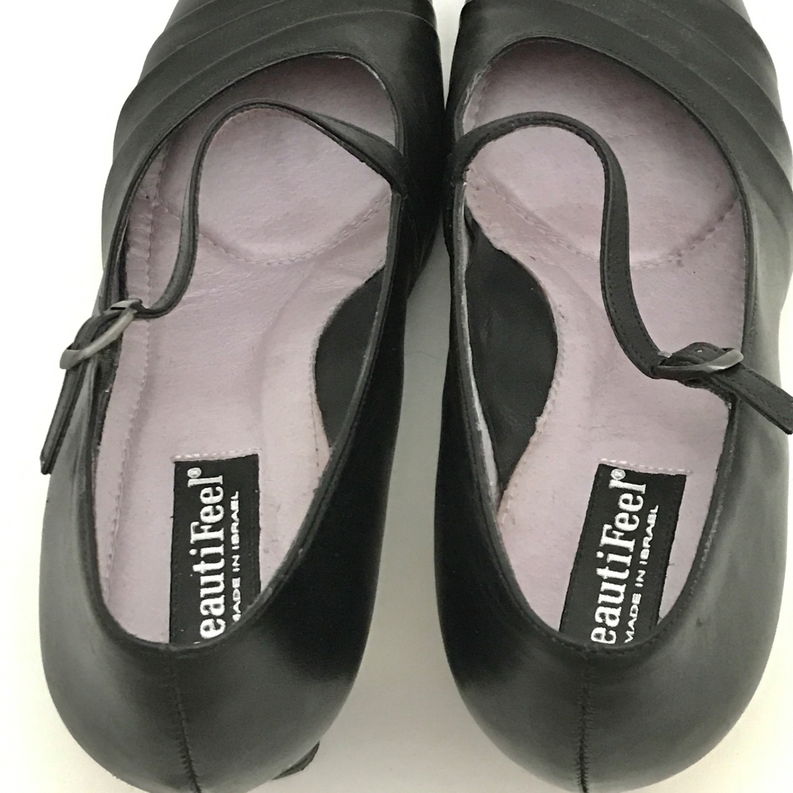 BeautiFeel Classic Black Mary Jane Heels Ankle Strap Latex Sole EU38 US 7.5-8.0