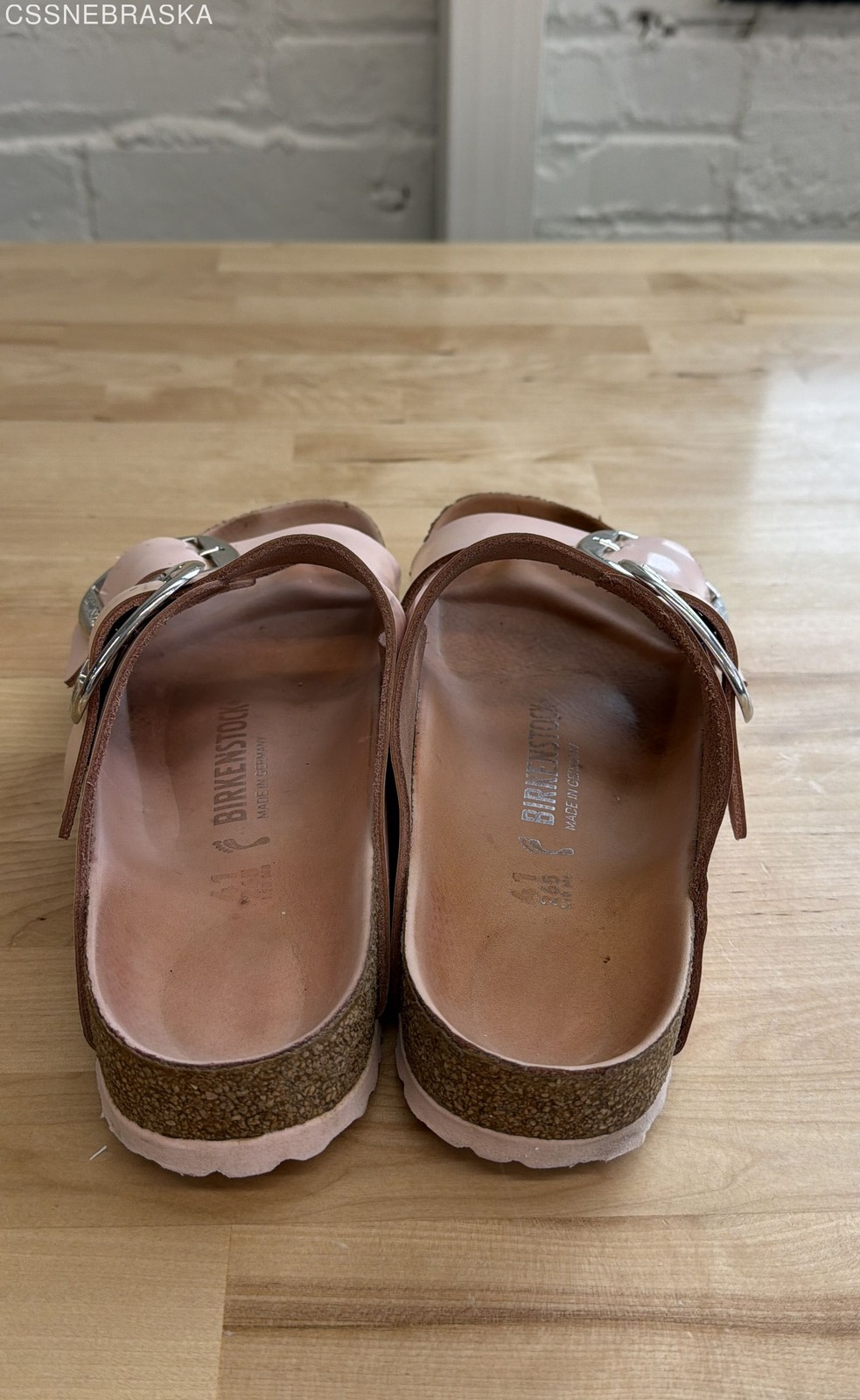 Birkenstock Arizona Big Buckle Rose Patent Leather Sandals Size 41 W10 M8