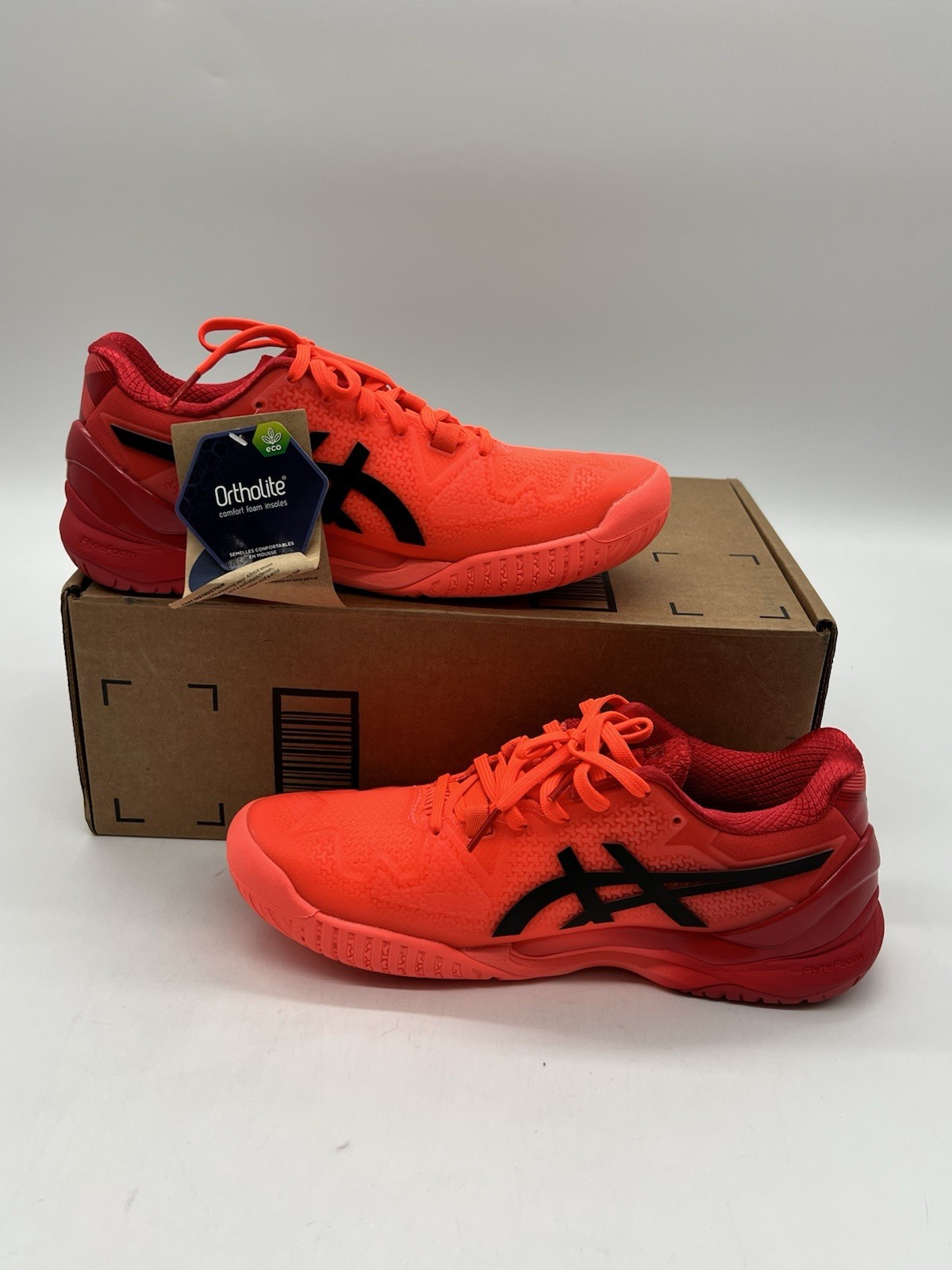 Asics Gel-Resolution 8 Tokyo Men 6 Women 7.5 Sunrise Red Eclipse Tennis Shoes.