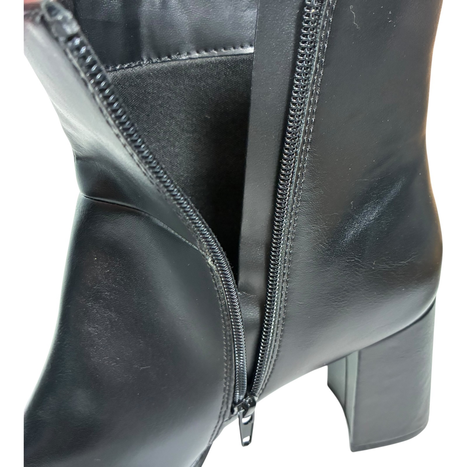 Worthington Gino Women’s Black 3.25in Block Heel Zip-up Bootie Size 9M