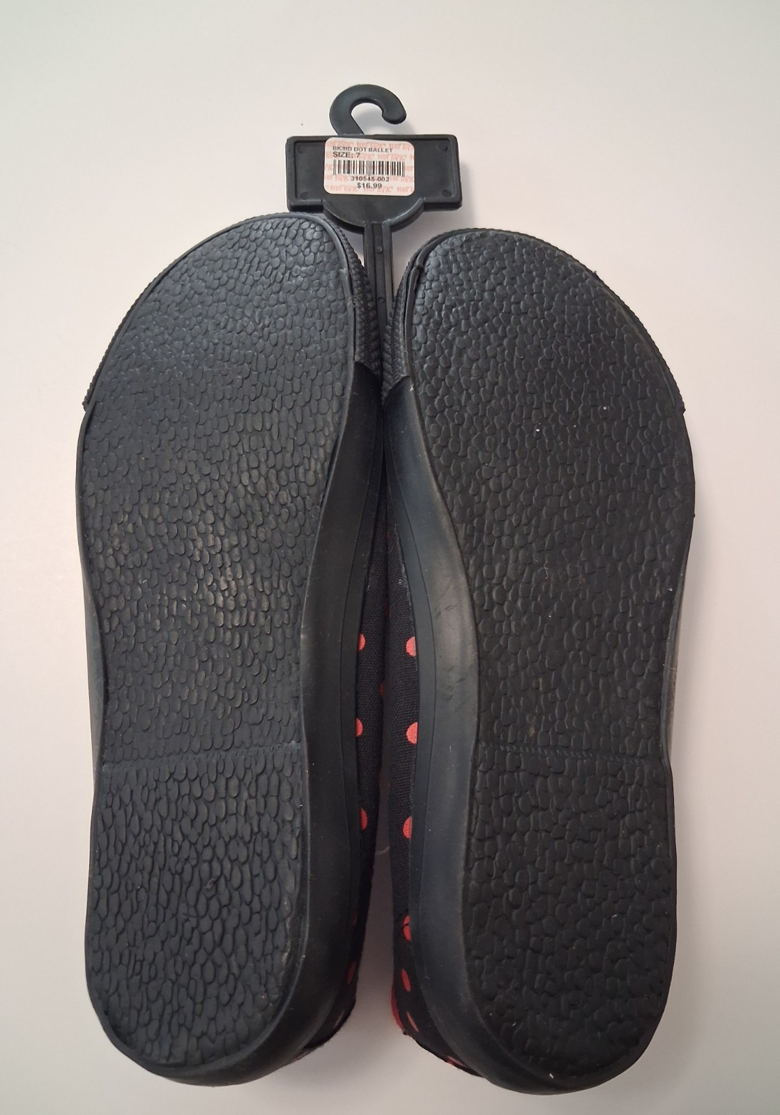 Vintage Y2K Hot Topic Black Red Polka Dot Ballet Flats Size 7 NWT Deadstock