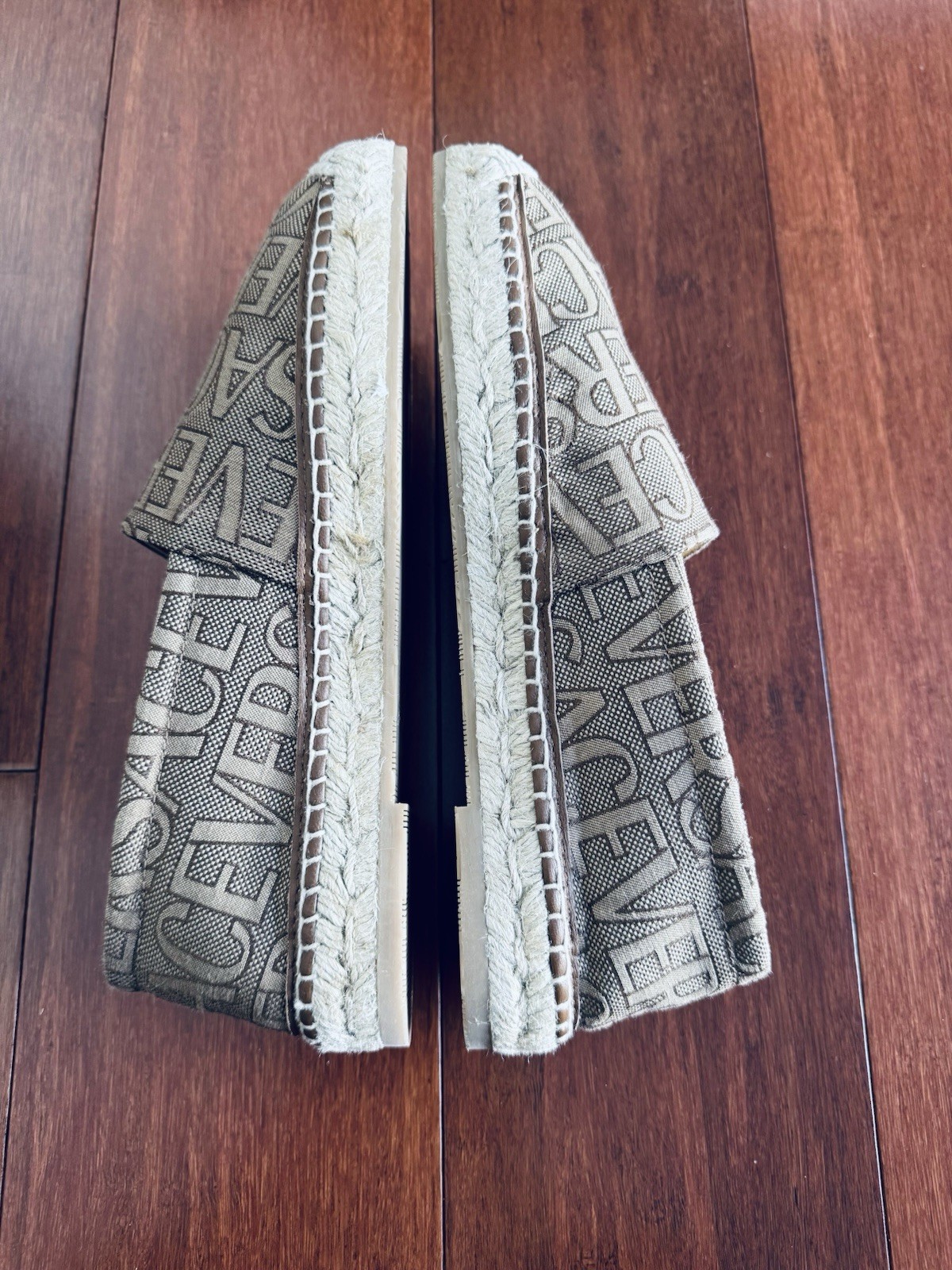 Versace Logo Print Medusa Espadrilles Beige Brown Eu 38.5 US 8 (run 1/2 Small)
