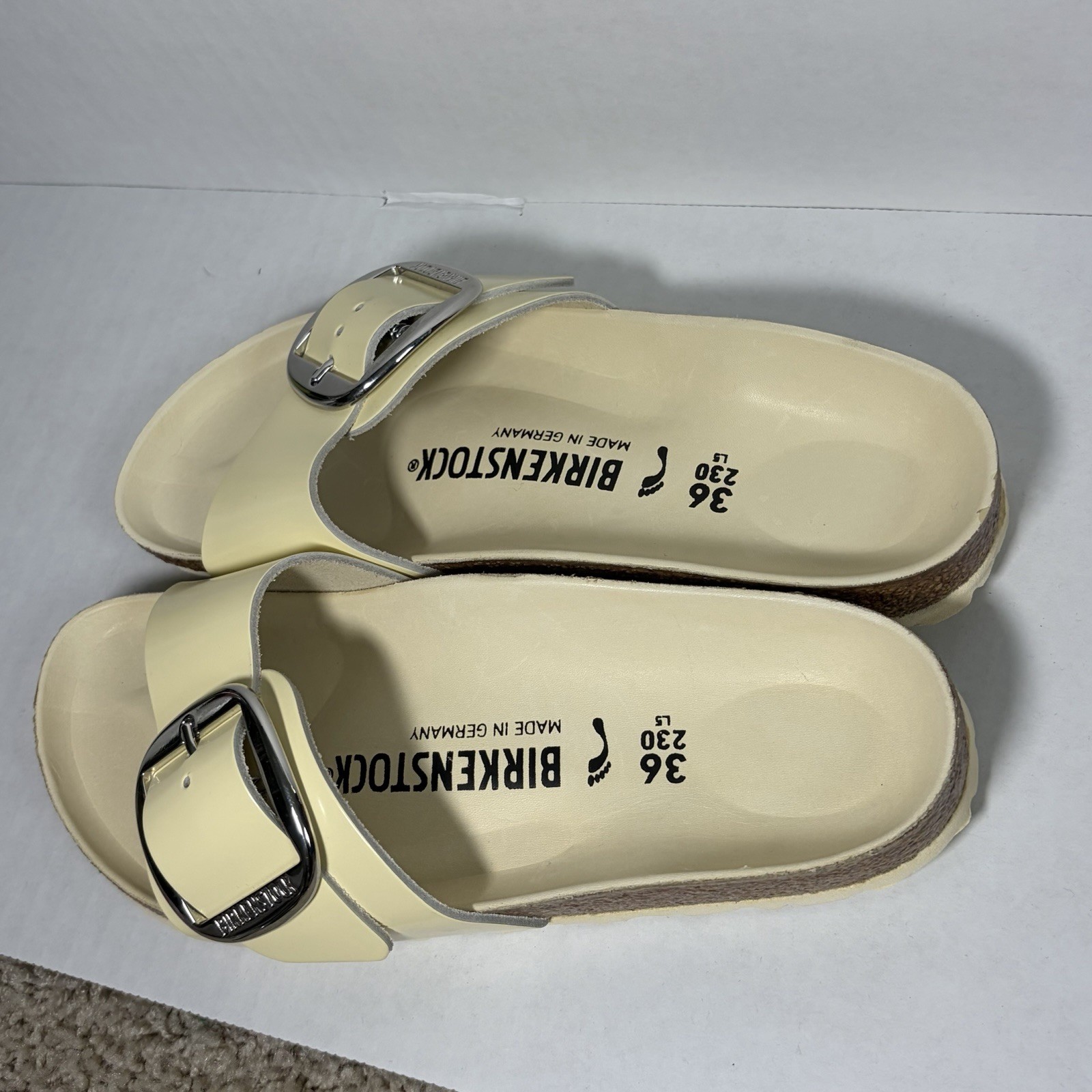 Birkenstock Madrid Big Buckle Leather Patent 36 Shine