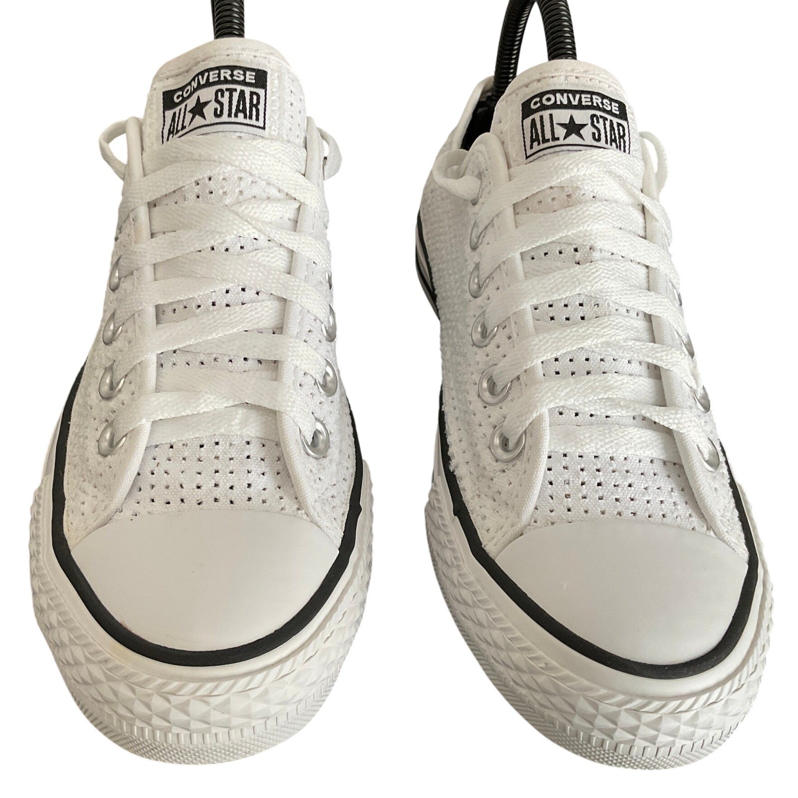 Converse All Star White Perforated Canvas Low Top Sneakers Womens 7