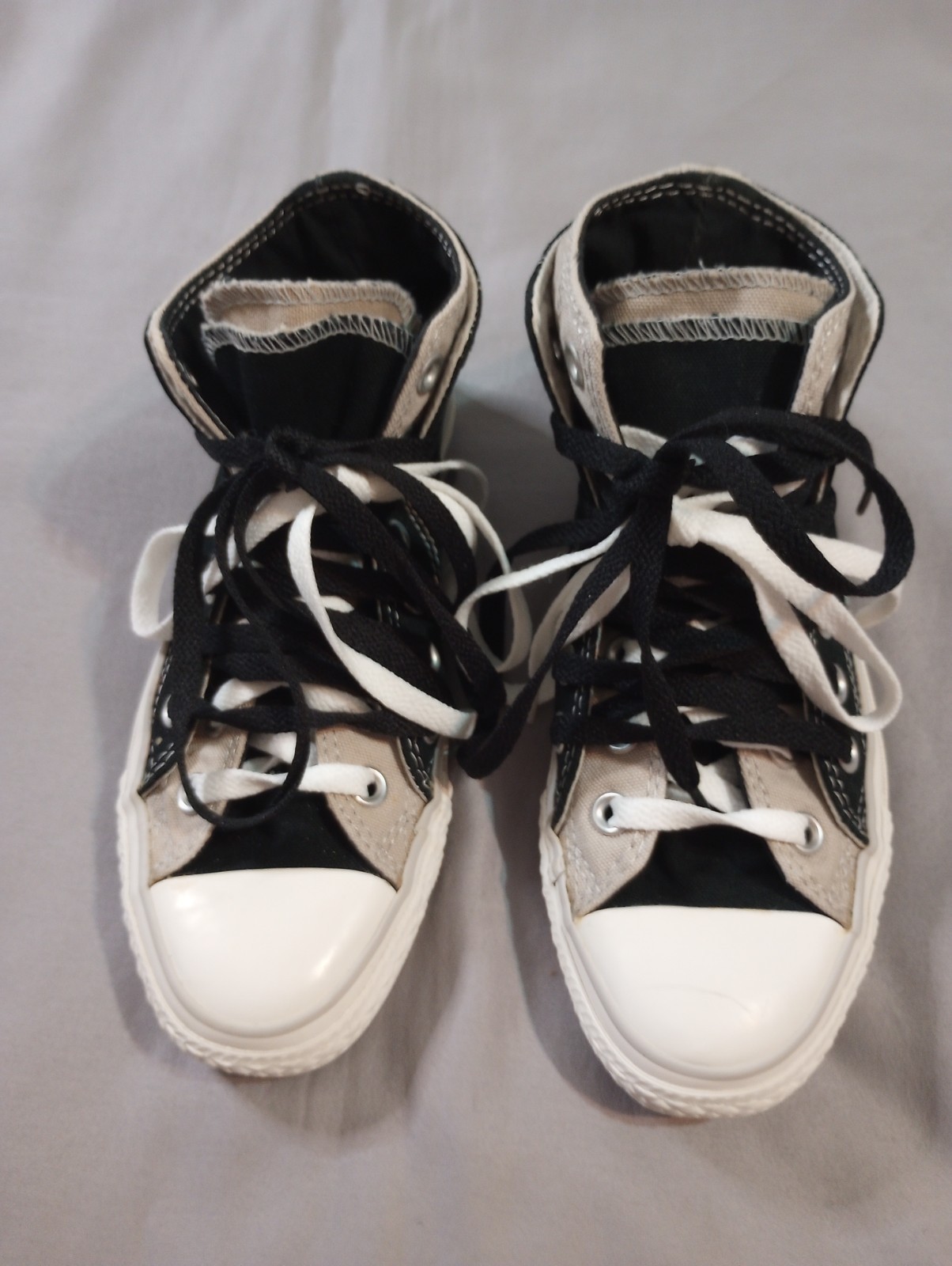 Converse All Star Chuck Taylor Mens 4 Womens 6 Black Gray High Top Double Tie