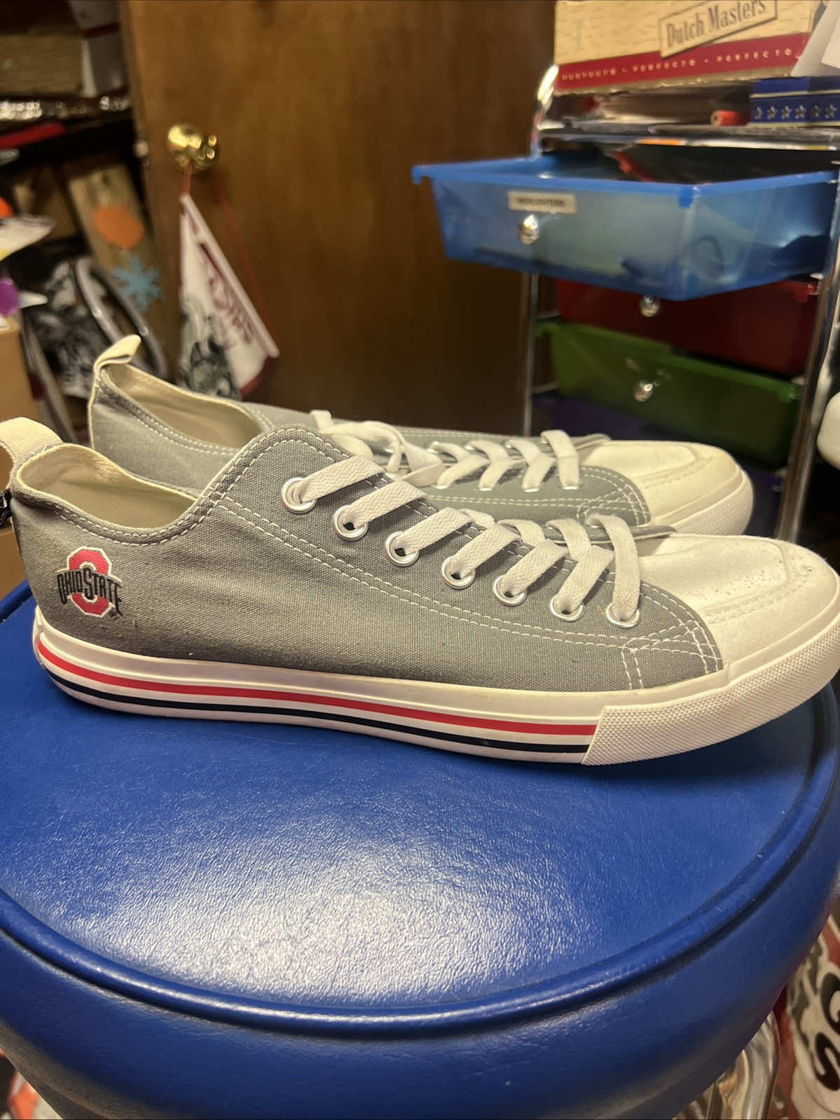 SKICKS Ohio State Low Top Gray Canvas Sneakers Unisex Size Men’s 9 Womens 11