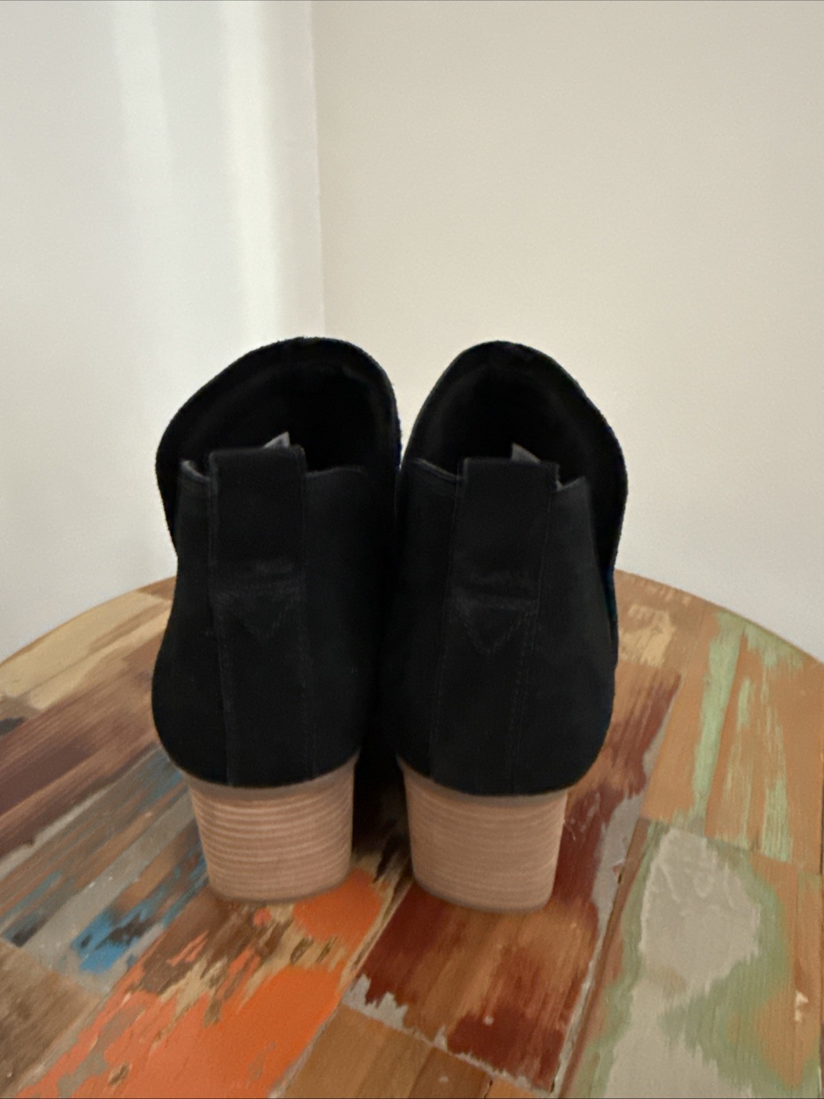 TOMS Women’s Kaia Wedge Bootie Black Suede Size 7