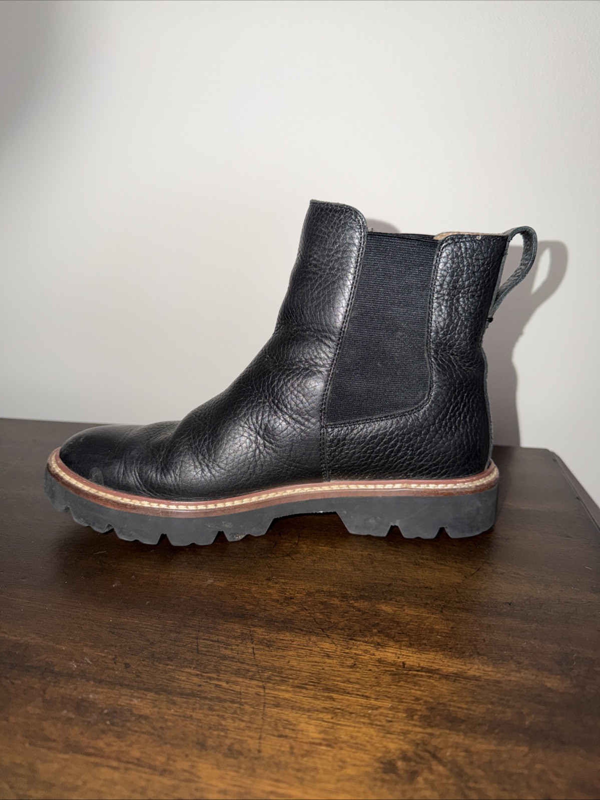 Madewell The Citywalk Lugsole Chelsea Boot in Leather True Black Size 8.5 EUC