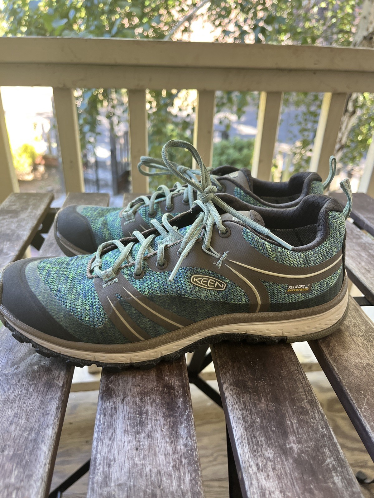 Keen Terradora II Waterproof Green Mesh Low Top Waterproof Hiking Size 7.5 Wmn’s