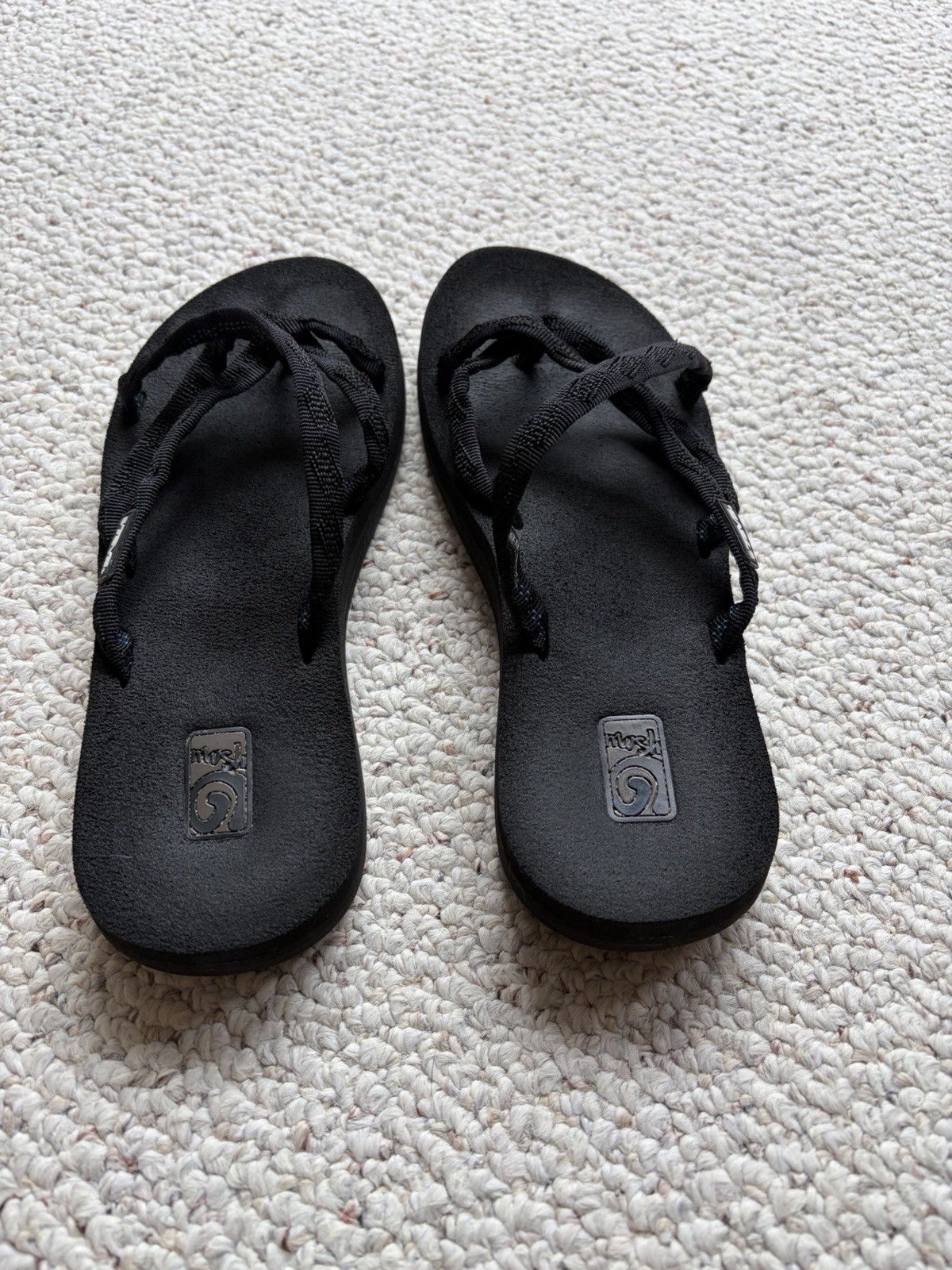 Teva Mush Olawahu 6840 Flip Flop Thong Sandals Womens Size 7 All Black