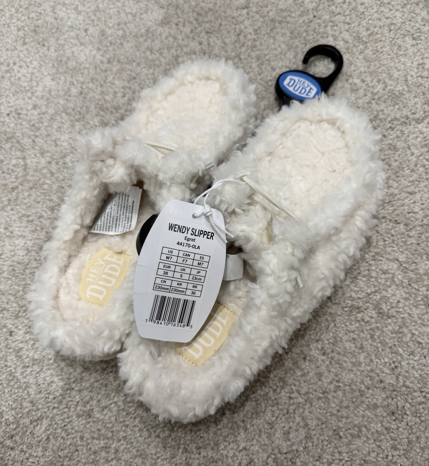 Hey Dude Wendy Slipper in Egret, Size 7 Women NWT