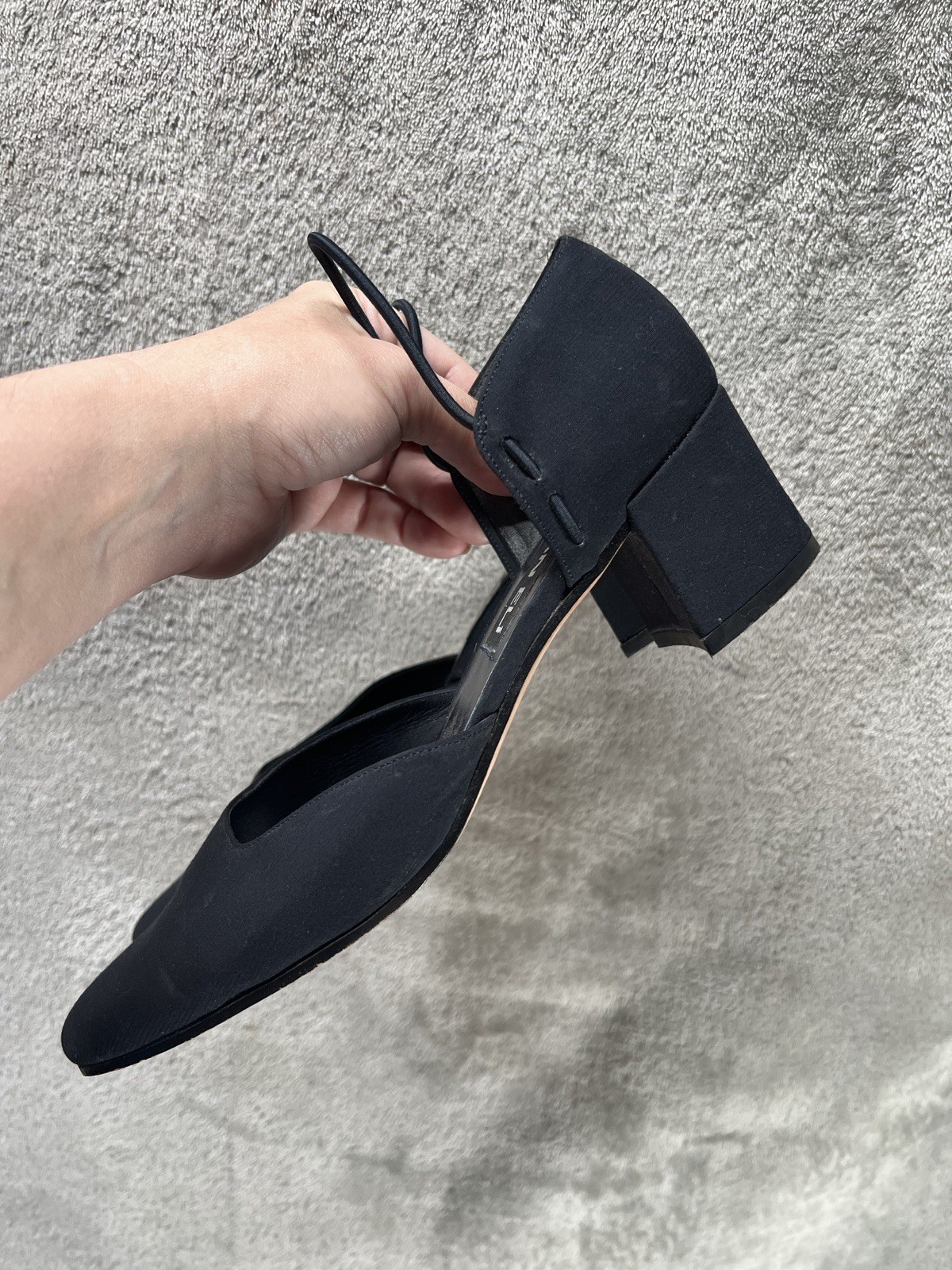 Vtg 1990s Vaneli Women’s 8 N Navy Square Toe Block Kitten Heel Dress Shoes Pumps