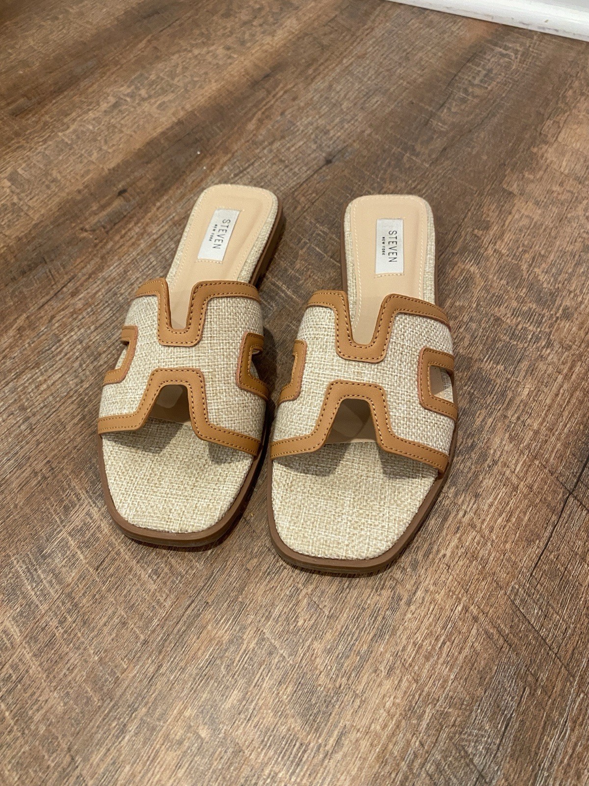 STEVEN NEW YORK Harlien Slide Sandals Women’s Size 8 Brown