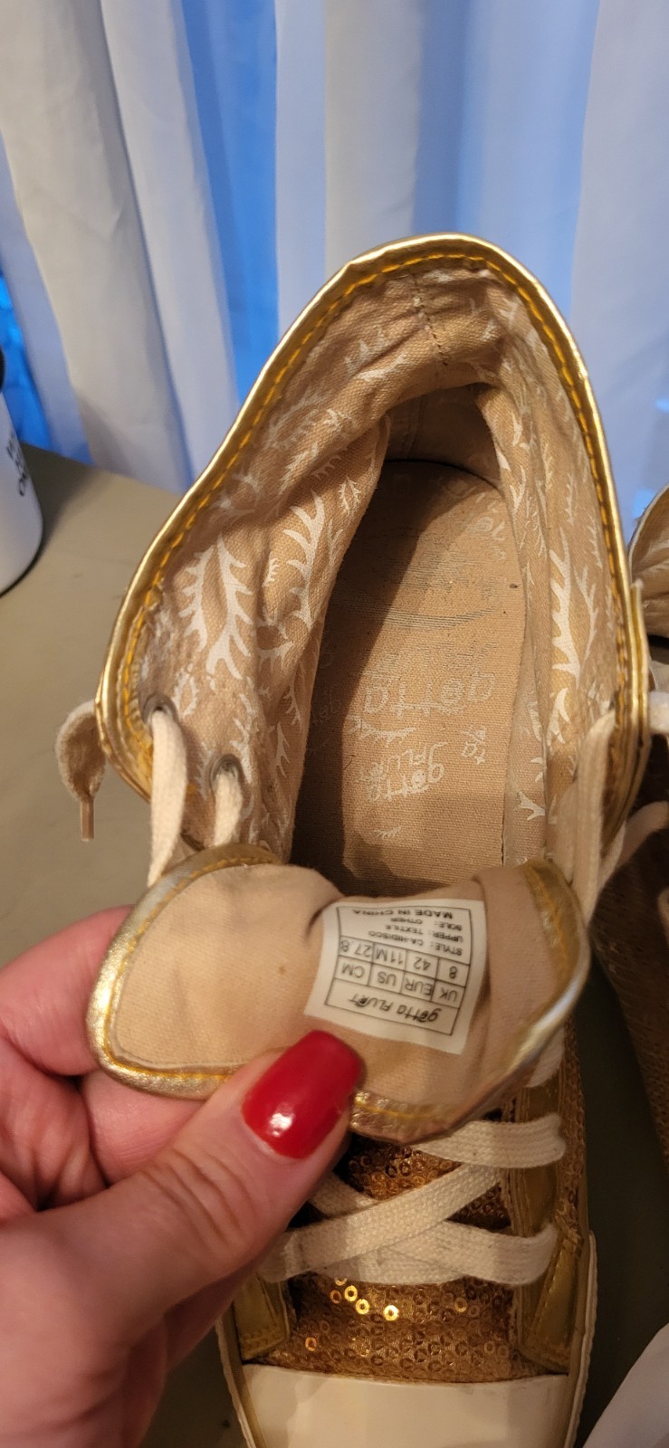 Vintage Gotta Flurt Hi-Disco Gold Sequin Sneakers – Women’s Size 11 – Y2K Glam