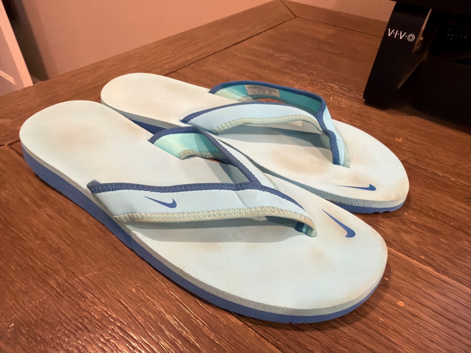 NIKE Celso South Beach Blue Flip Flop Thong Sandal Slip-On Slide 2014 Women’s 10