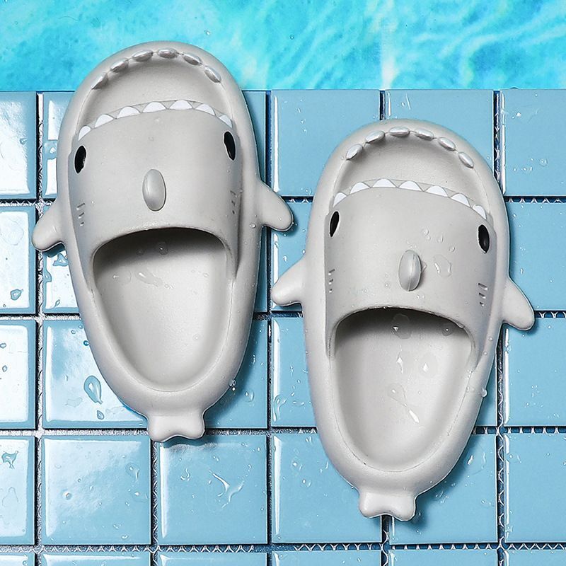 Kids Thick Sole Sharks Slippers Non-Slip In/Outdoor Sliders Sandals Shoes
