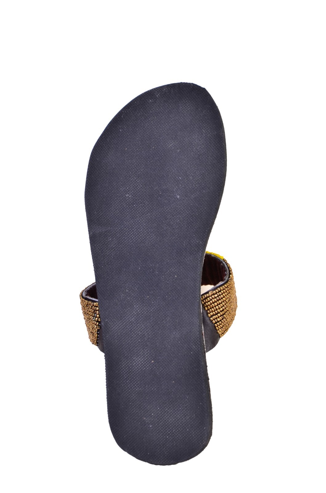 Beaded Women African Slippers Sandals Bohemian Summer Leather Masai Kenyan Gold