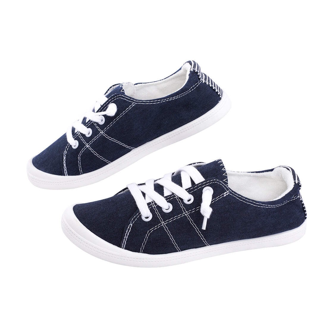 Women Canvas Slip On Sneakers Lightweight Non Slip Casual Walking Flat Shoes