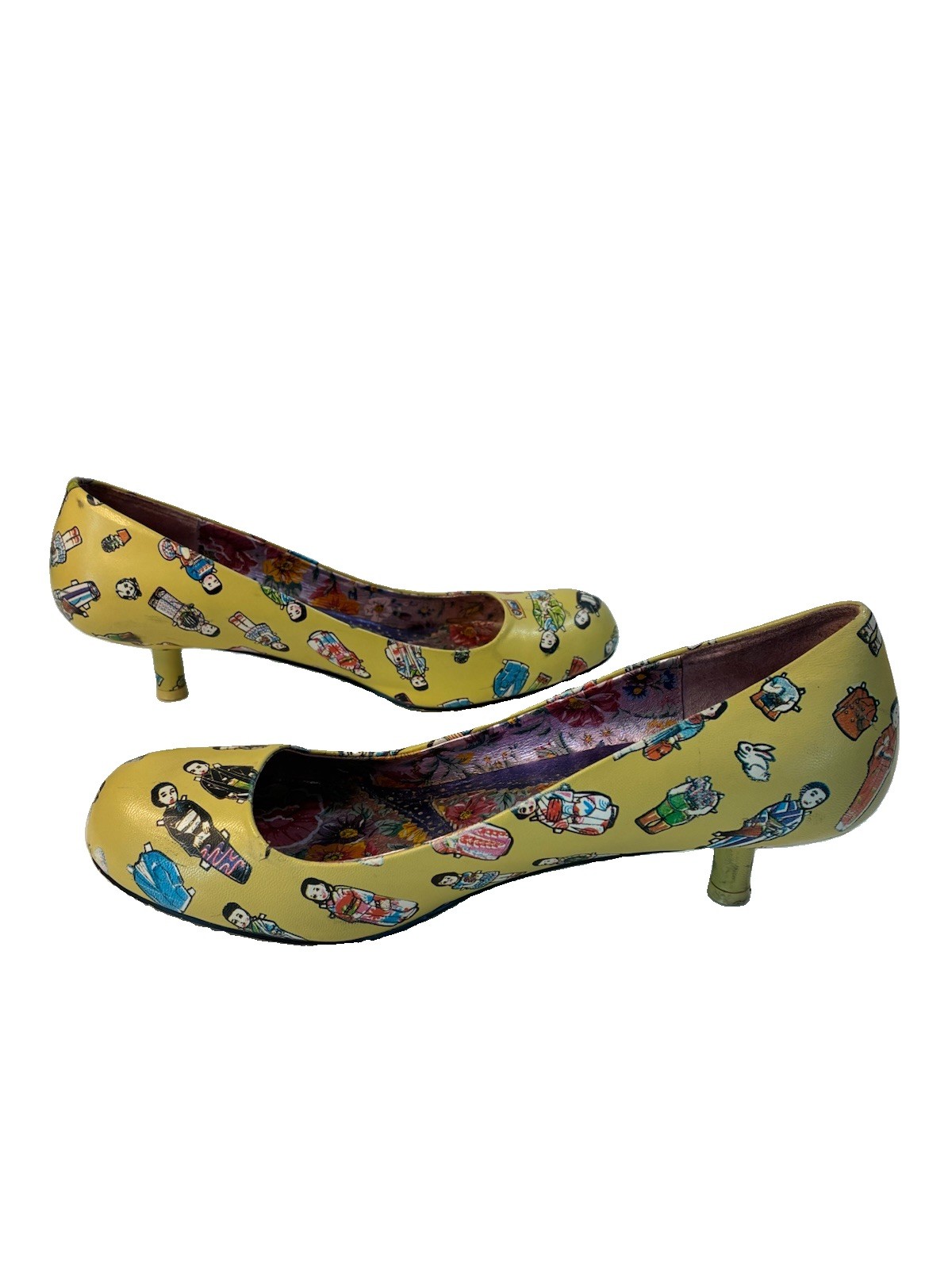 Irregular Choice 40.5 Women’s Leather Novelty Round Toe Kitten Heel Pumps 9.5