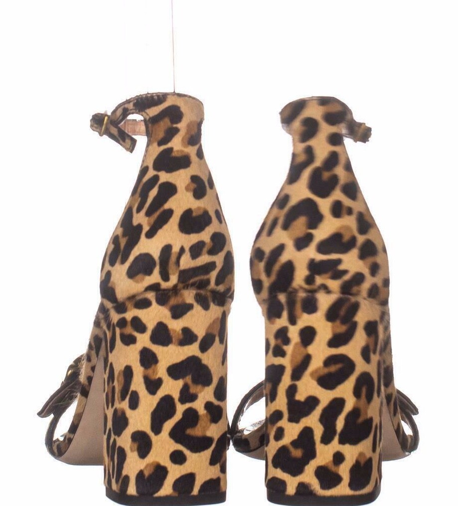 NWD Coach Natural Calf Hair Leopard Print Maya Sandal Signature Buckle 3.25″ H 7