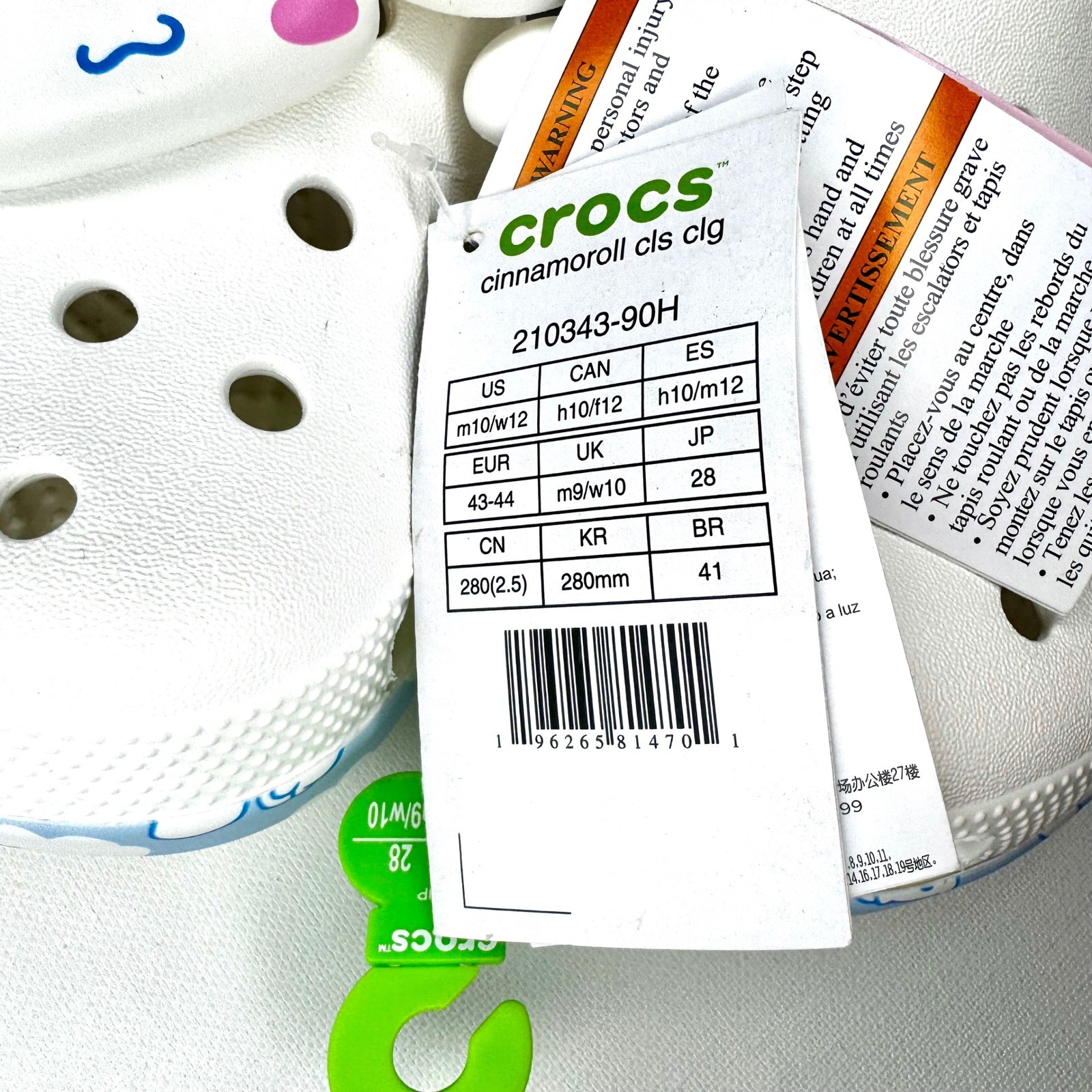 NEW! Crocs × Hello Kitty & Friends Cinnamoroll Classic Clog Size M10/W12