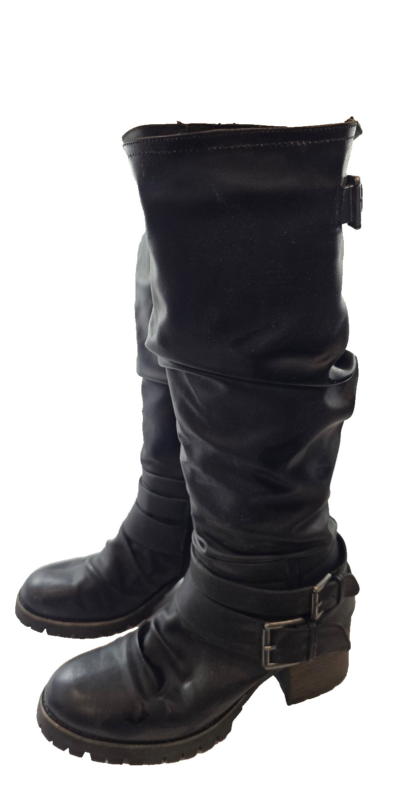 Carlos by Carlos Santana Black Tall Slouch Buckle Boots Women’s Size 10