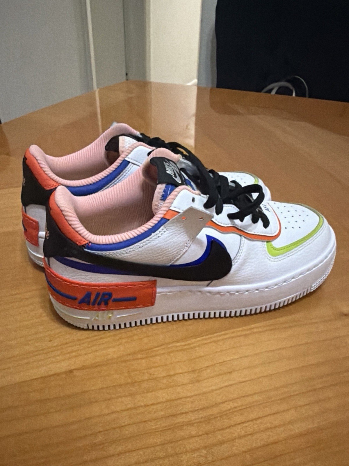 Nike Air Force 1 Shadow White Multi DV2186-100 Lace Up Leather Sneaker
