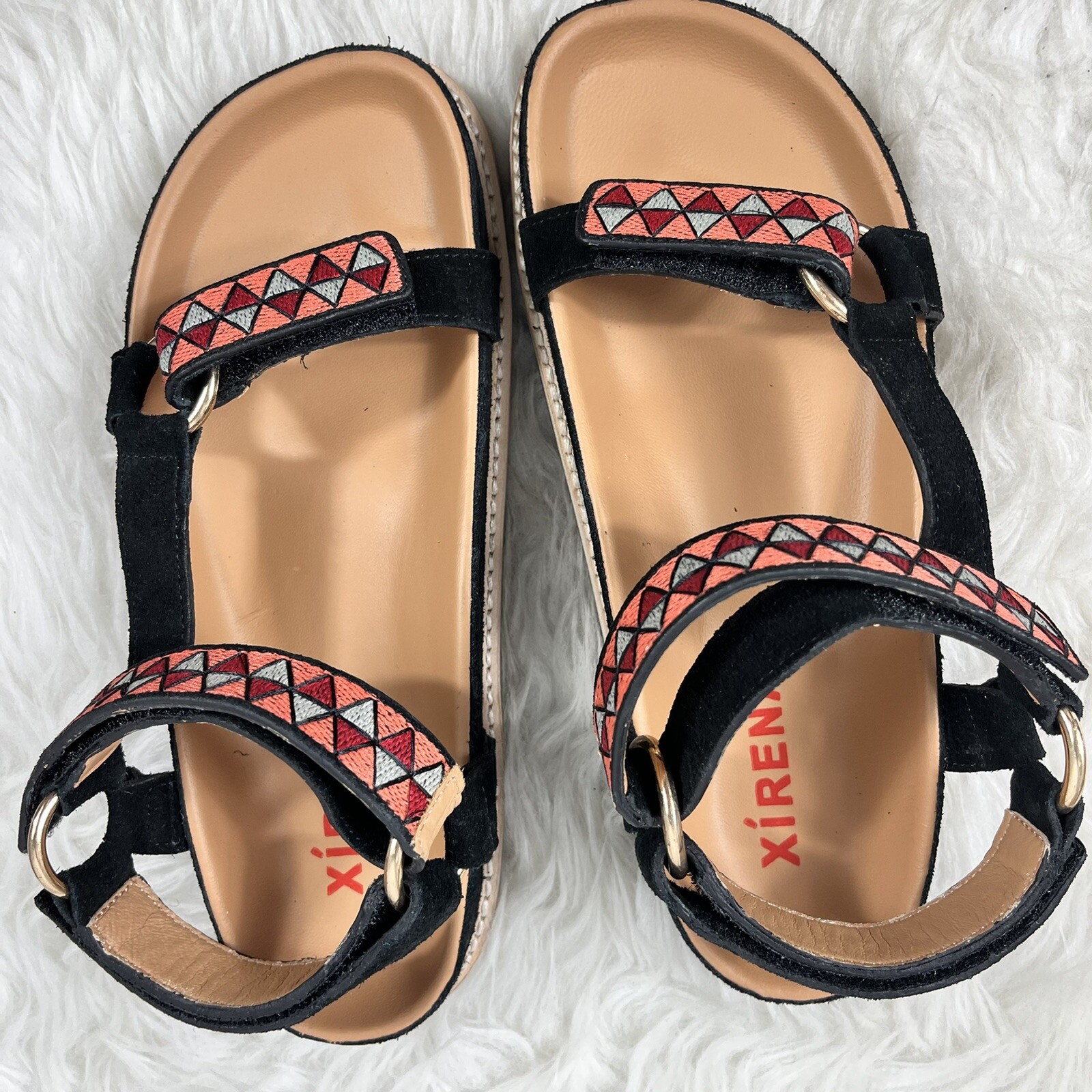 Xirena Anais embroidered suede sandals size 6.5 black NEW $334