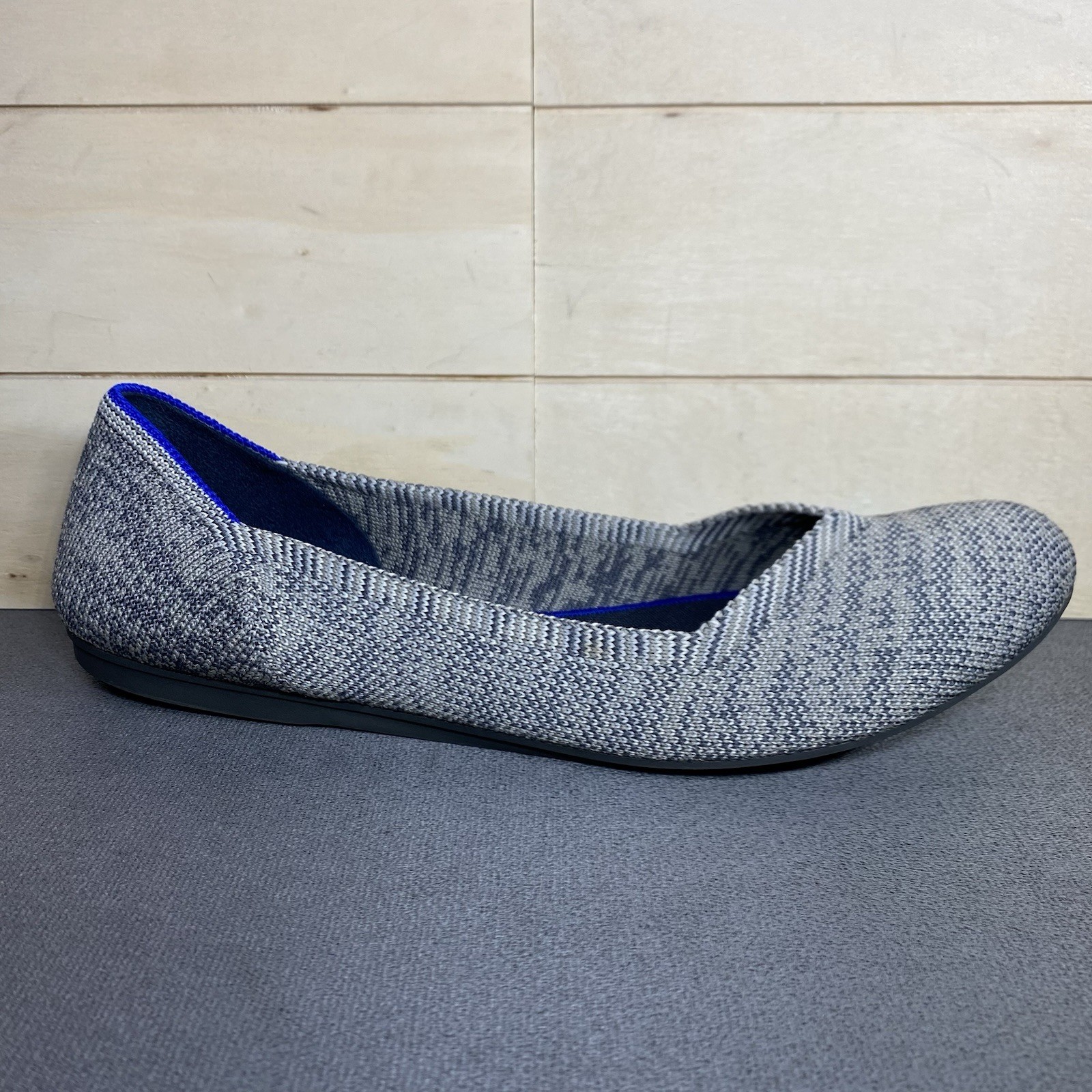 Rothy’s The Flat Grey Blue Knit Fabric Women’s Size 8 Shoes Slip-Ons