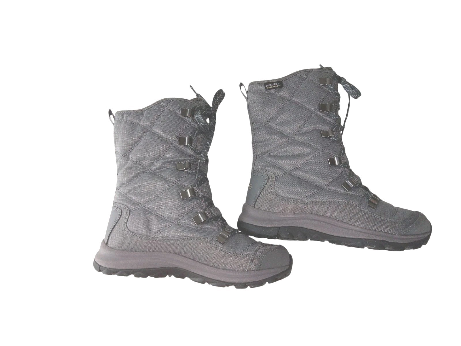 KEEN Women’s Waterproof Lace-Up Tall Winter Boots Terradora Pewter/Drizzle sz 5