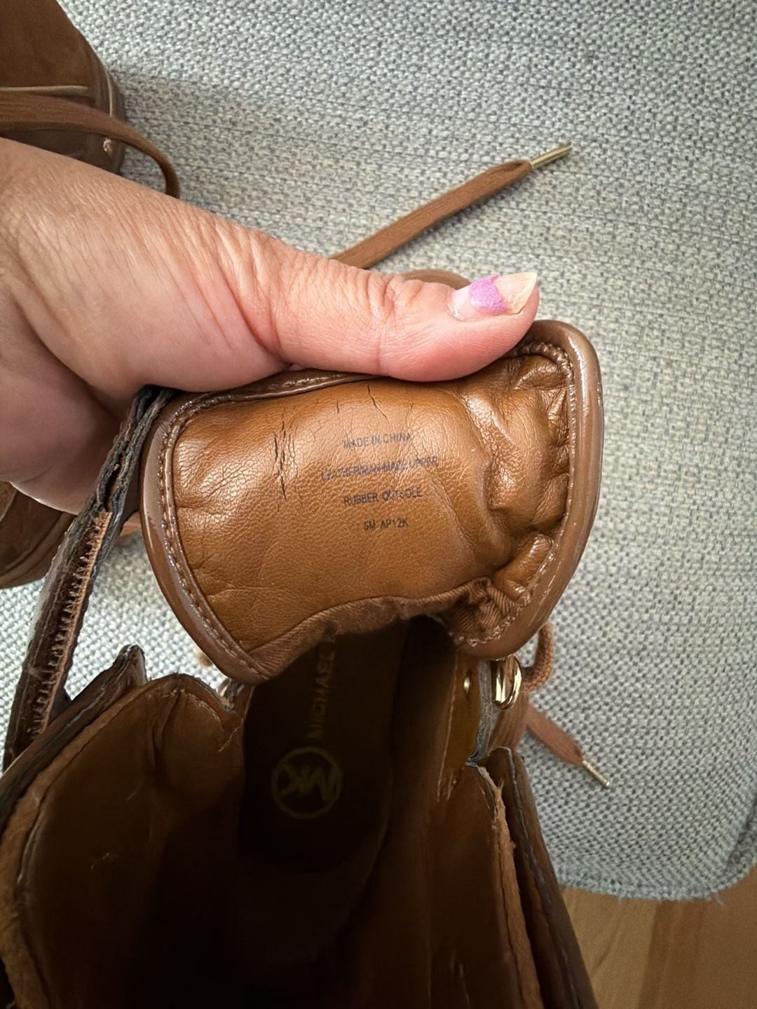 Michael Kors Brown Suede and Patent Leather High-Top Fashion Sneakers