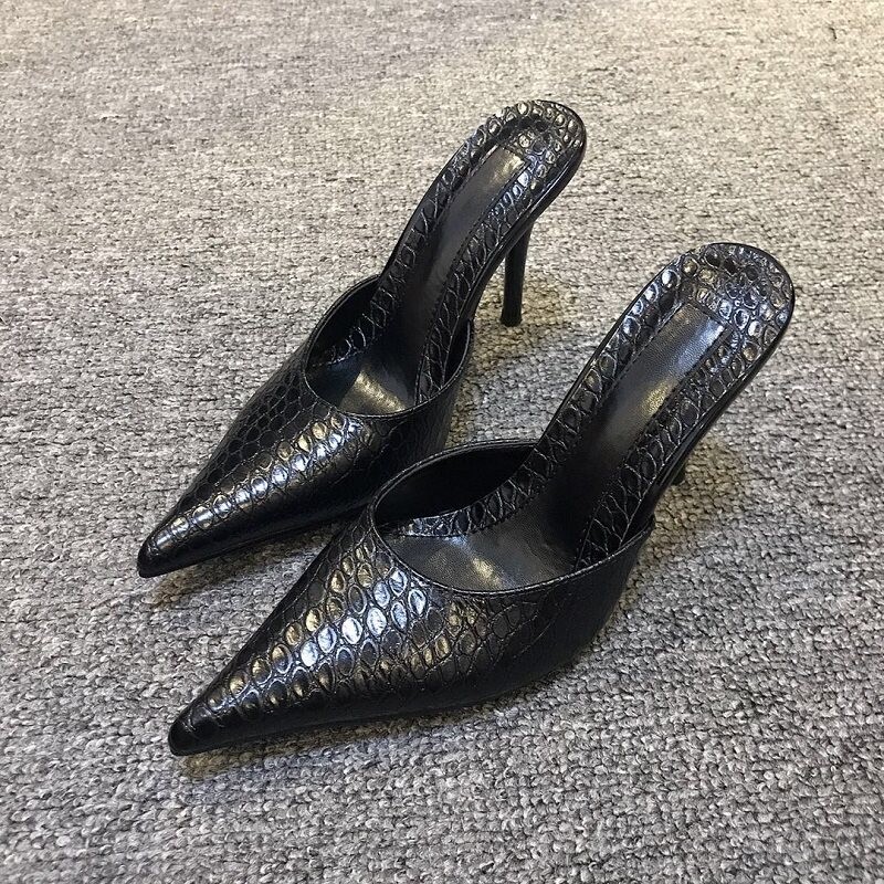 Womens Leather Dress Formal Wedding Slipper Leather Pointy Toe Sandals Shoes New
