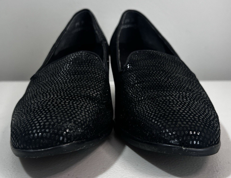 Munro American Womens Layla Pumps Textured Shimmer Black US 9.5 Chunky Heels