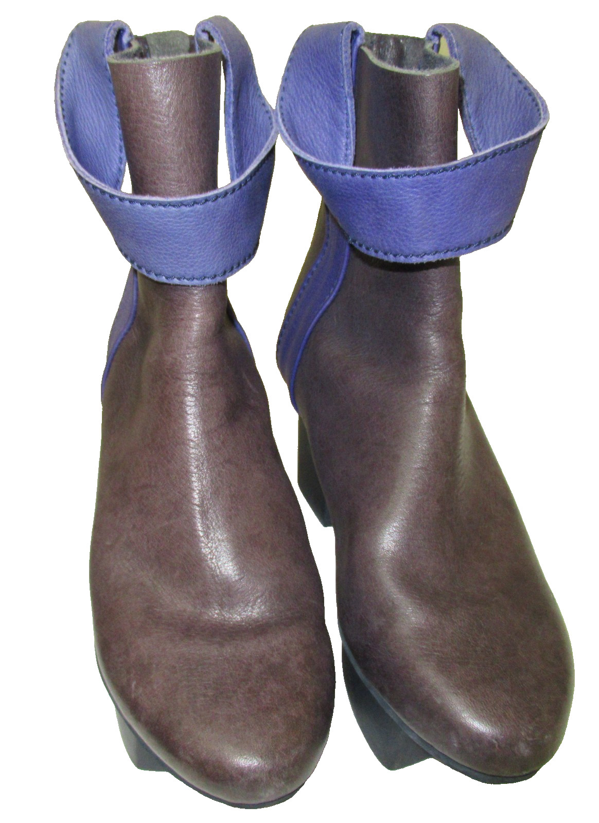 From Germany: TRIPPEN Leather Black Ankle Boots with Blue Detailing, 37 (6 1/2)