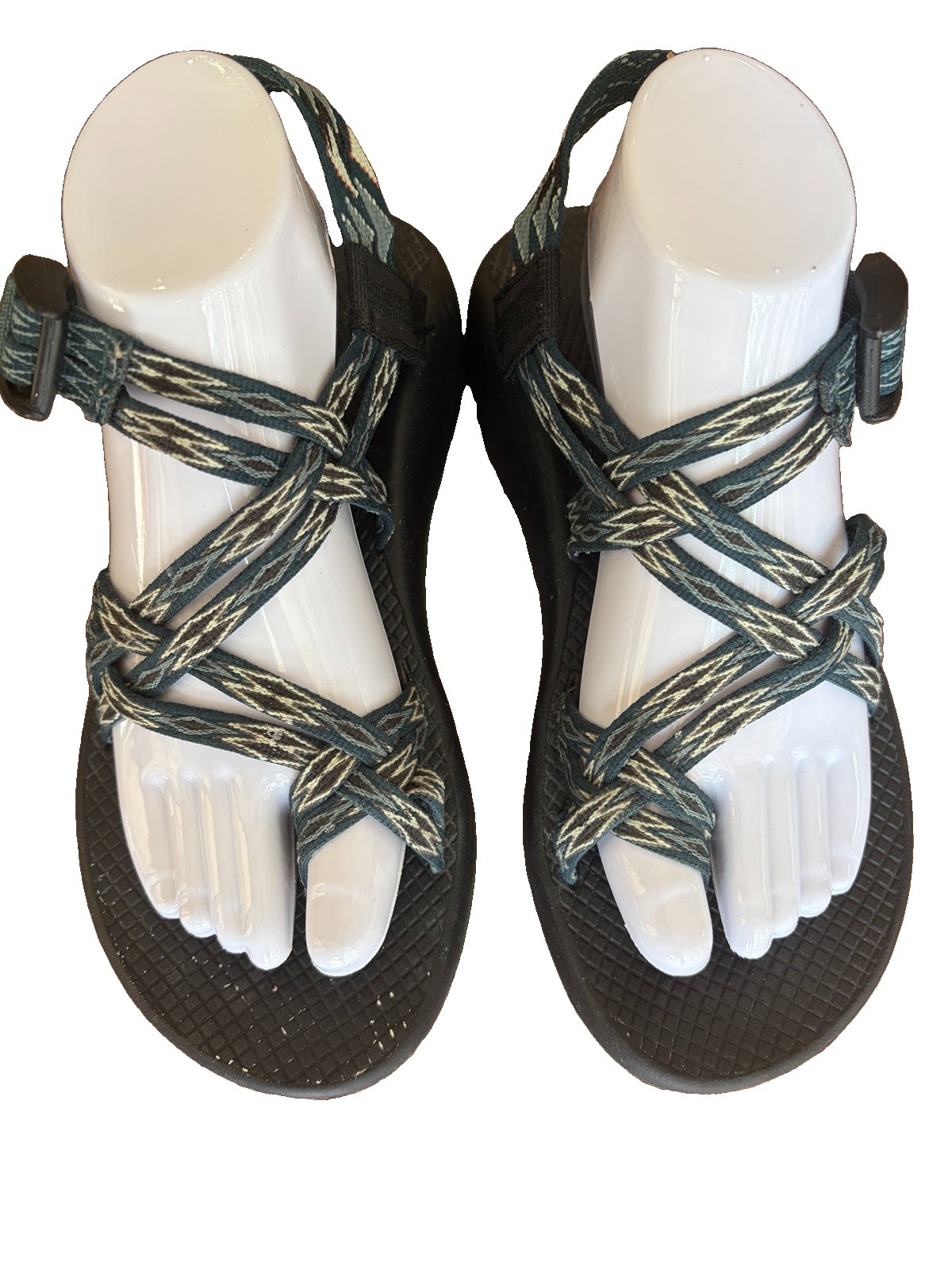 Chaco ZX/2 Women’s 9 41 Classic Hiking Water Sandals Green Multi Strap Toe Loop