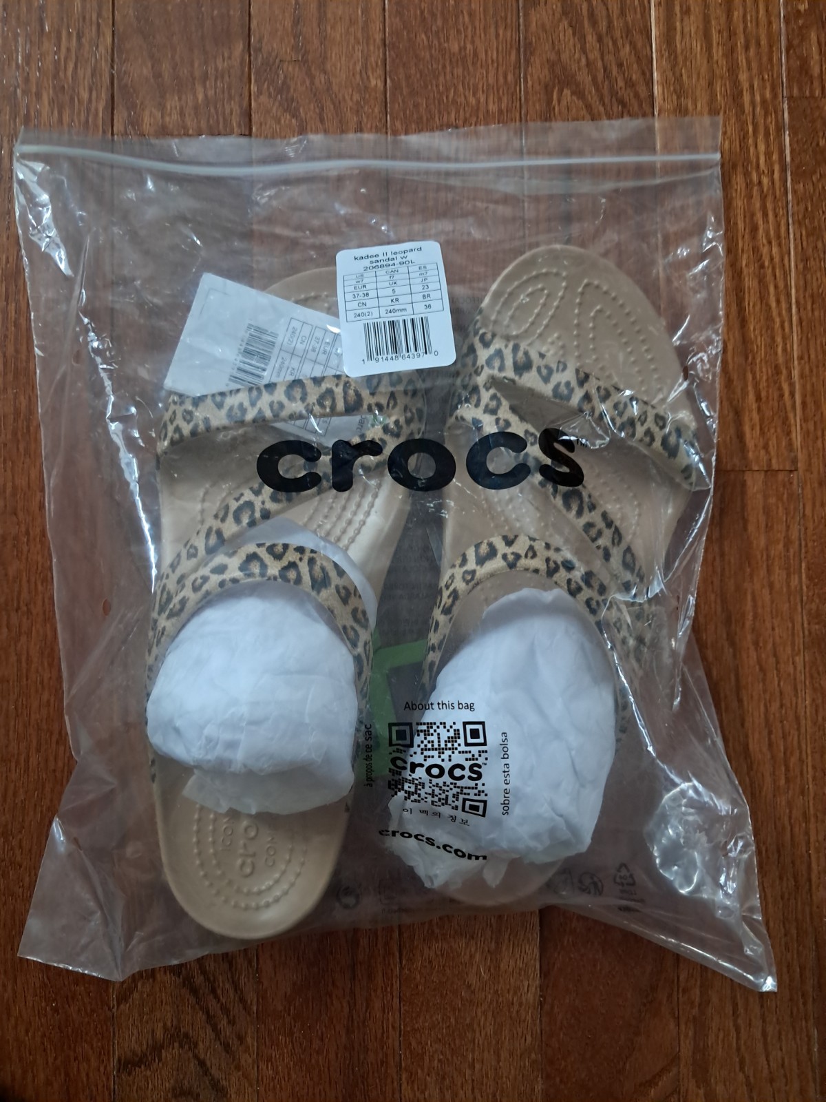 CROCS Kadee II Leopard Slip on Women Sandals 206894-90L New With Tags
