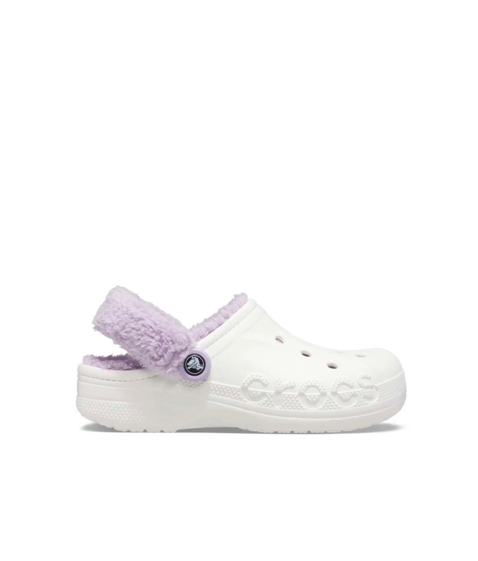 Crocs Baya Lined Fuzz Strap Women’s Clog Lavender 206633-577/ White 206633-4JQ