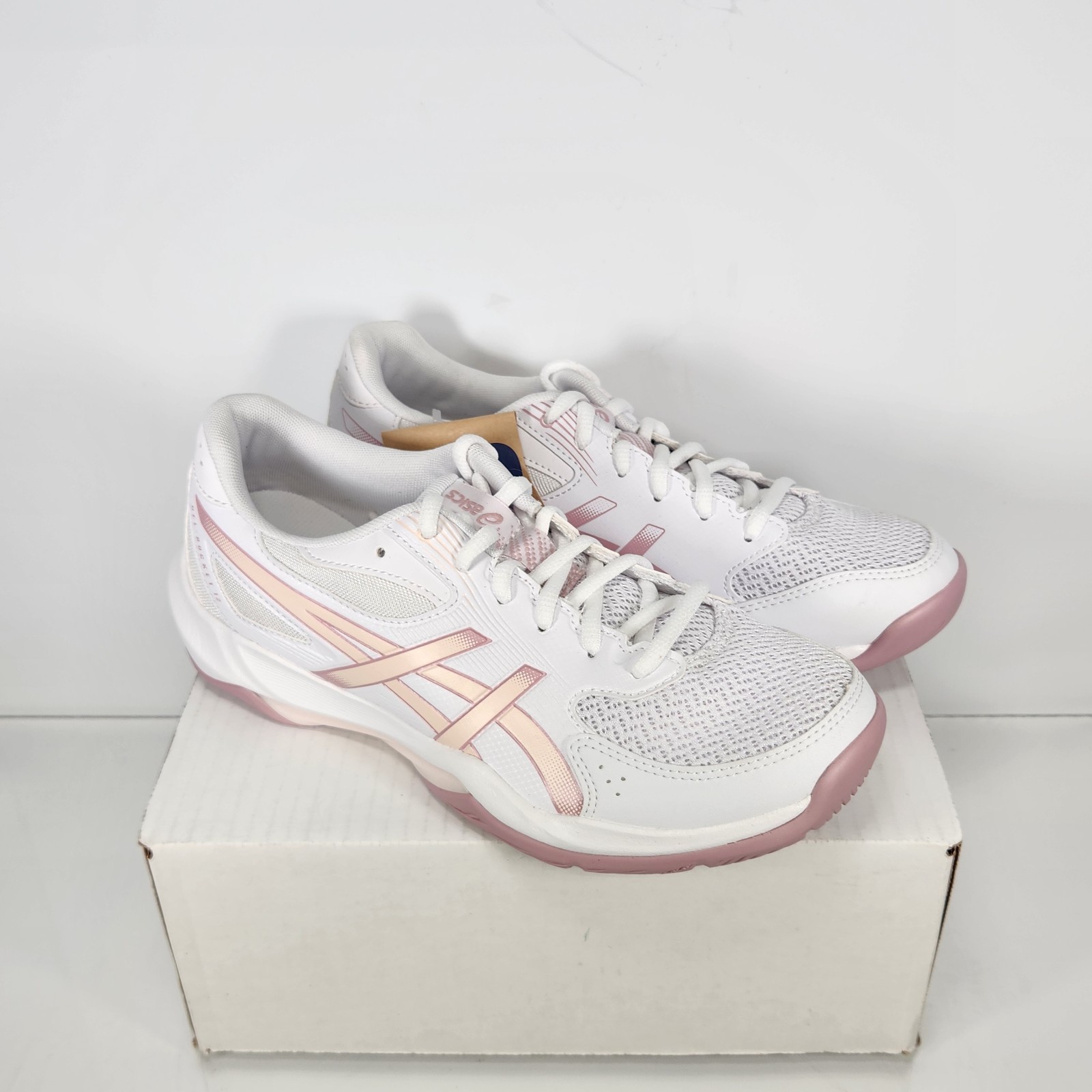 8 WOM – ASICS Gel-Rocket 12 Volleyball – White / Pearl Pink