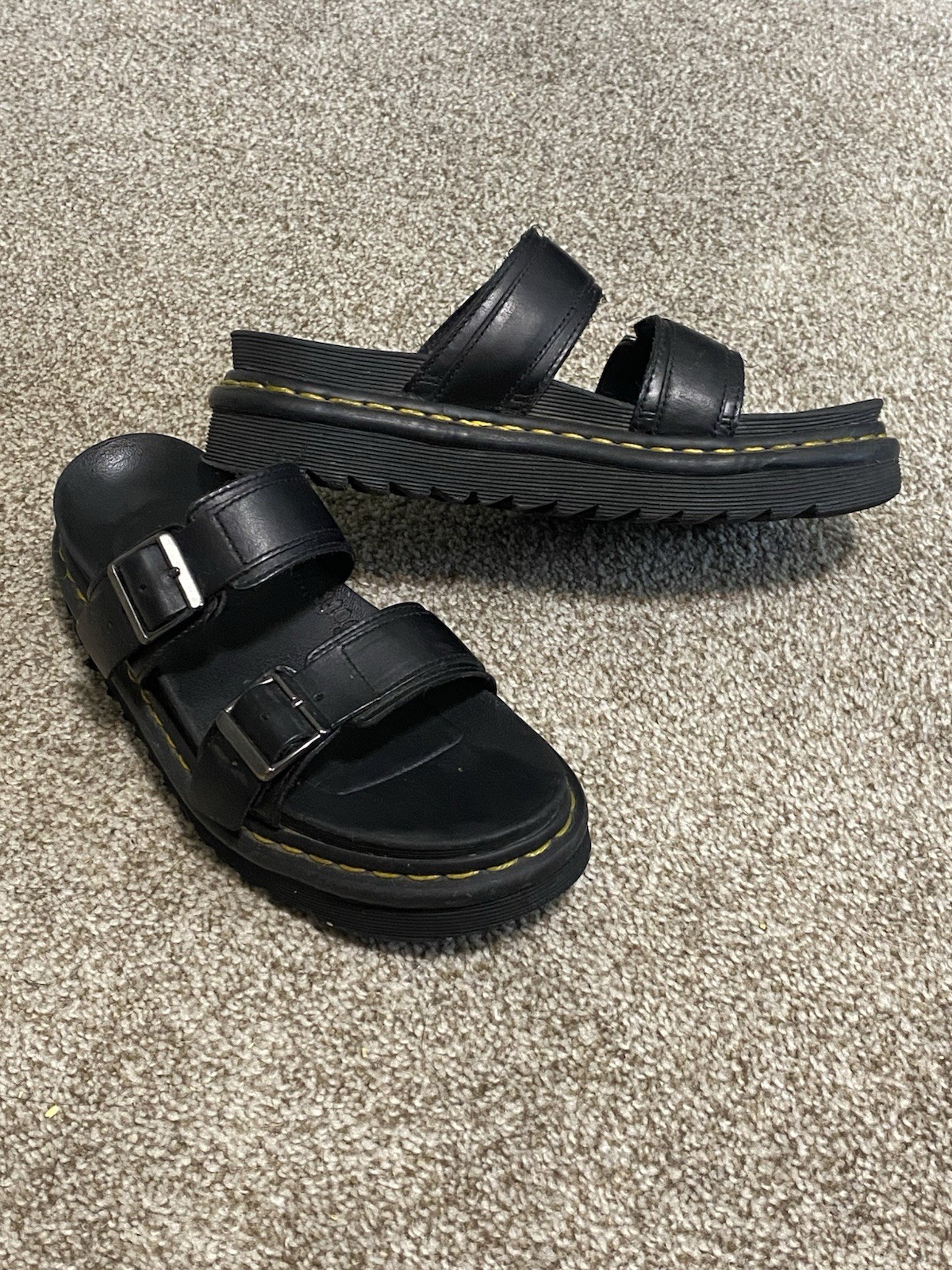 Dr. Martens Myles platform Slide Sandals Buckle Adjustable Strap US 7