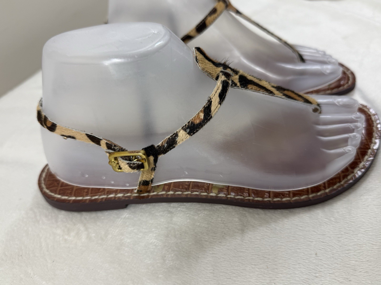 Sam Edelman Gigi Leopard Calf Hair Thong Sandals Women’s 8 Mobwife Flat