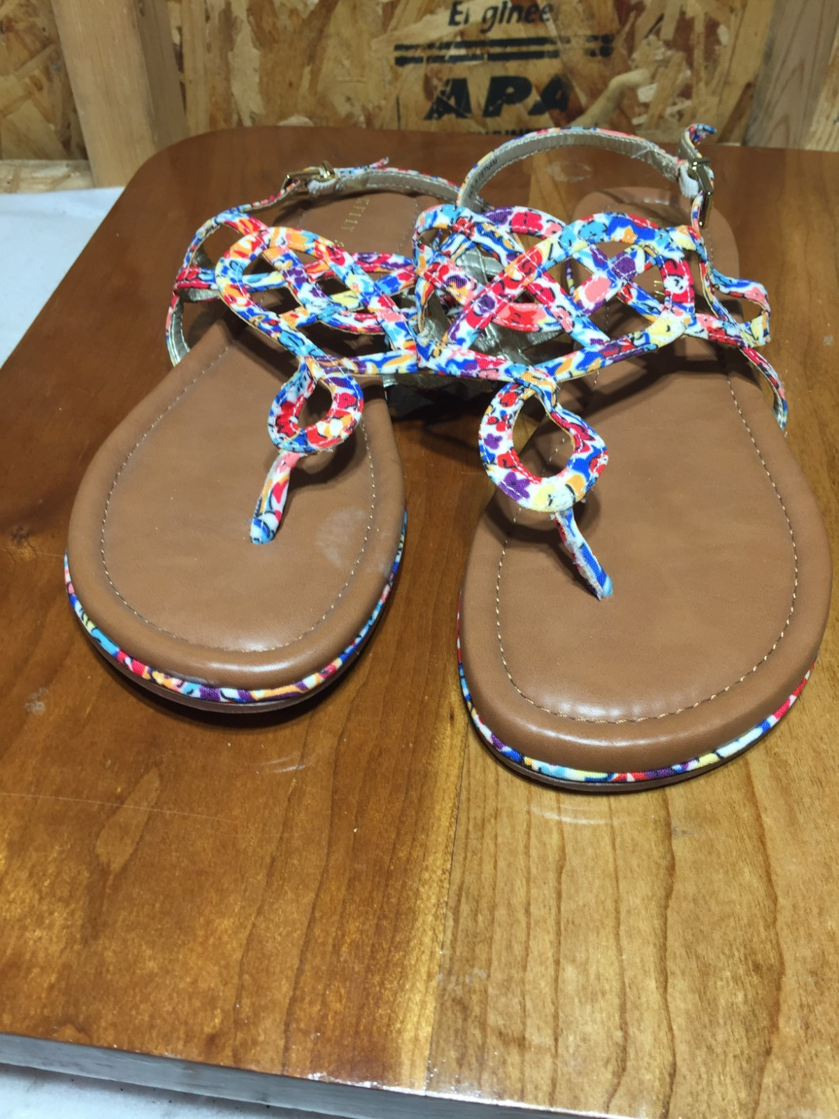 Kelly & Katie Payden Colorful Sandals Womens 8M Strappy Vibrant Multicolor Braid