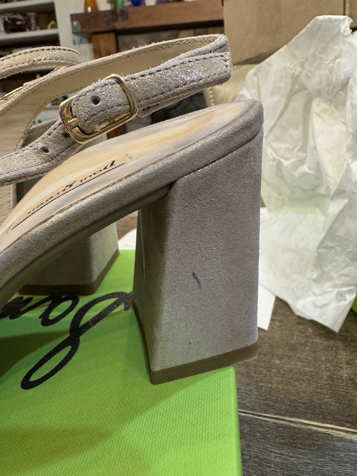 Paul Green Toluca Slingback Pump in Cashmere Metallic Suede Size 3.5 US 6