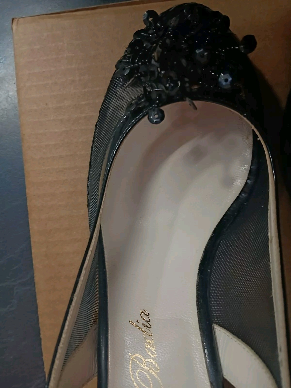 Made in ITALY La Badia Firenze Womens Shoes 39 Wedge Heels Metallic Sequence