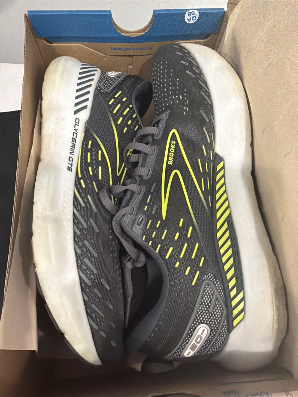 Brooks Women’s Glycerine 20 GTS Sz 9 Medium B White/ebony/nightlife