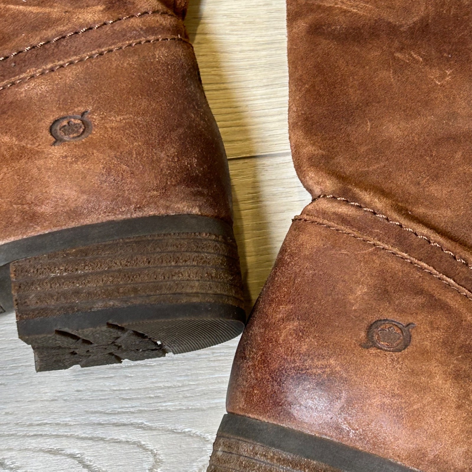 Born Hayden Tall Riding Boots Womens 8 Rust Tobacco Distressed Leather Lace Zip